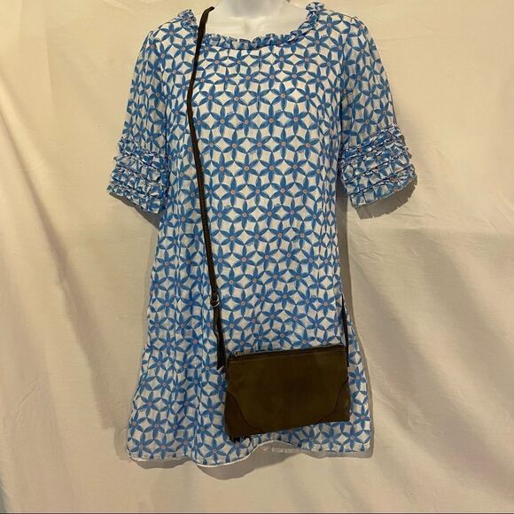 The Sak Indio Hand-crocheted striped woven bag cream navy leather shoulder bag - Picture 10 of 12